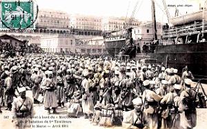 Alger - Embarquement 1er Tirailleurs pour le Maroc
